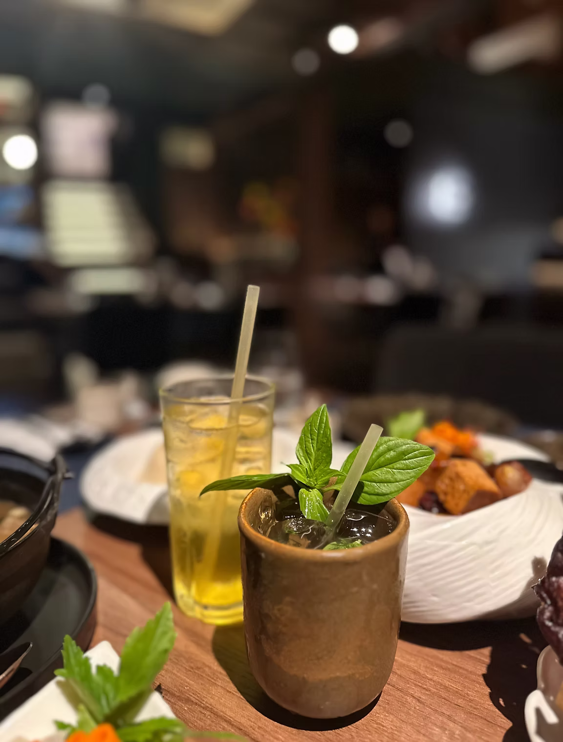 Chaona rice straw in a glass